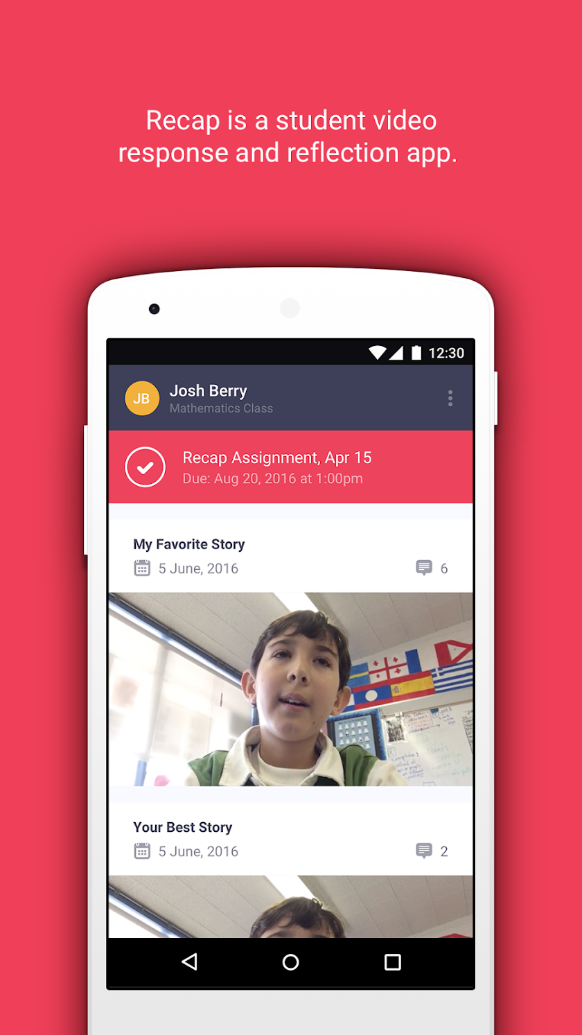 Recap: Video Response App Screen 1