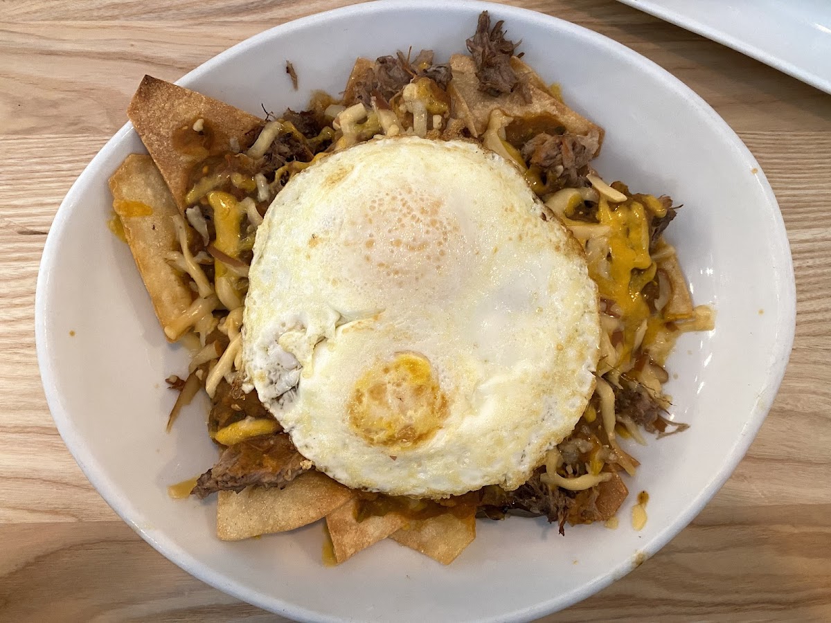 Chilaquiles | The beer braised pork carnitas were bland