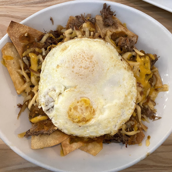 Chilaquiles | The beer braised pork carnitas were bland