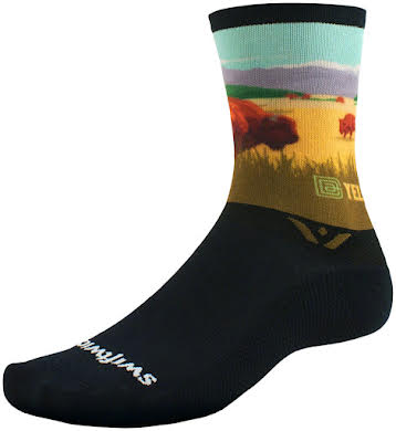 Swiftwick Vision Six Impression National Park Socks - 6 inch, Yellowstone Bison alternate image 0