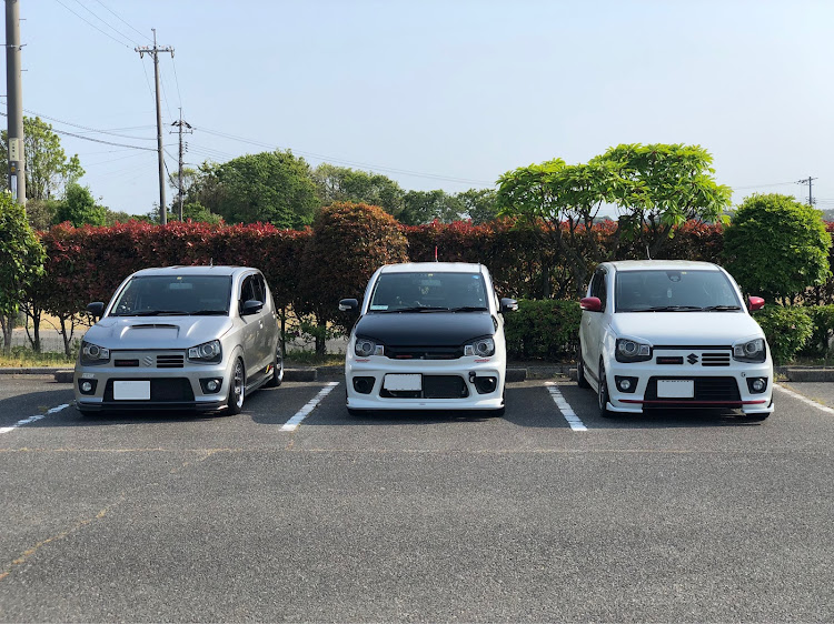 アルトワークスのフォロワーさんありがとう！・アルトワークスha36s・低そうで低くない少し低い車・オフ会に関するカスタム事例の投稿画像1枚目