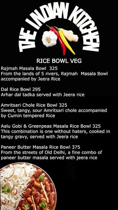 The Indian Kitchen menu 