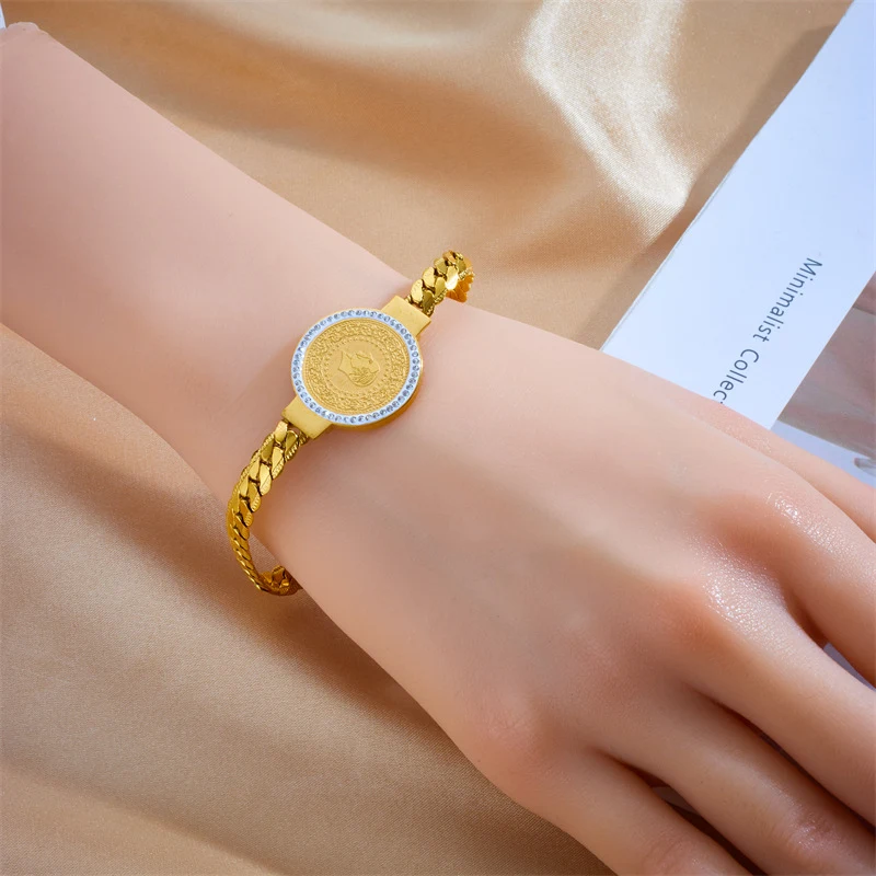 Title 4, Pulsera de acero de titanio tejido redondo con ...