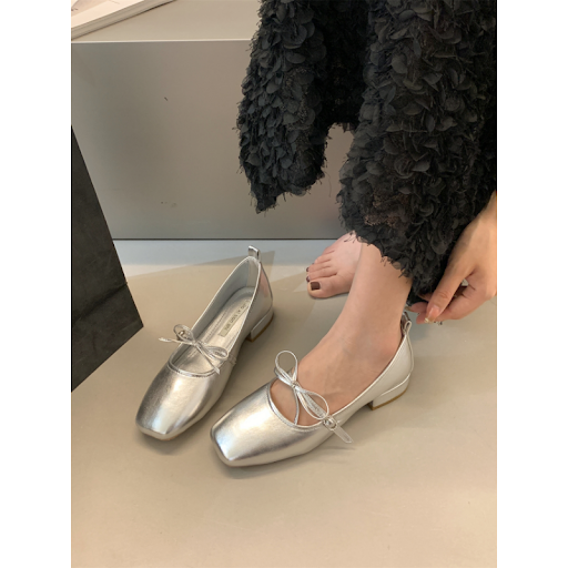 Title 7, Womens Simple Solid Color Square Toe Flat Shoe...
