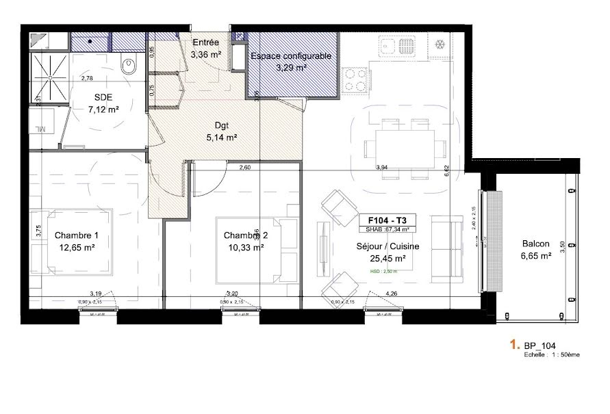 Vente appartement 3 pièces 67 m² à Mondeville (14120), 274 000 €