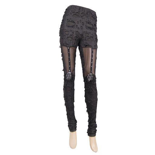 Title 4, Ripped fabric and mesh ghost claw garter shaped...