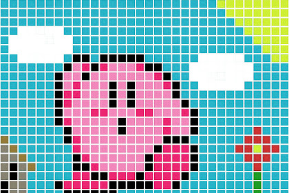 cute kirby pixel art grid Pixel perler kandi pngfind infographicnow