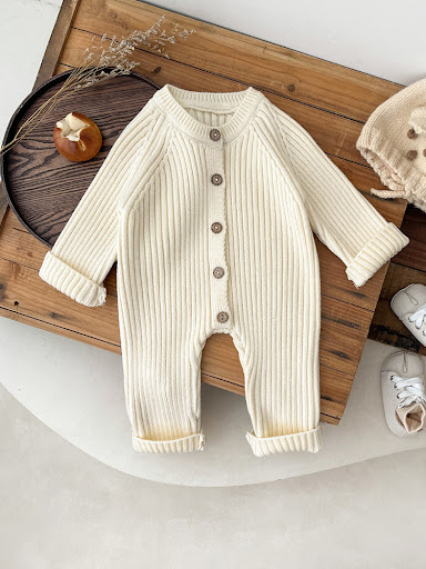 Title 4, Knitted Thickened Rompers Newborn Winter Clothe...