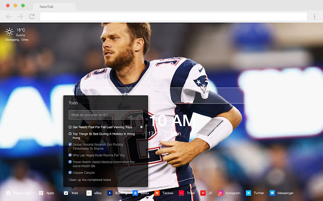 Patriots HD Popular Football New Tabs Theme