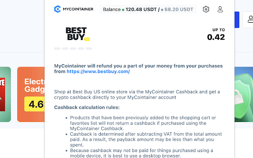 MyCointainer Crypto Cashback