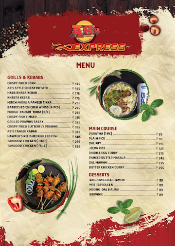 Express By AB's menu 