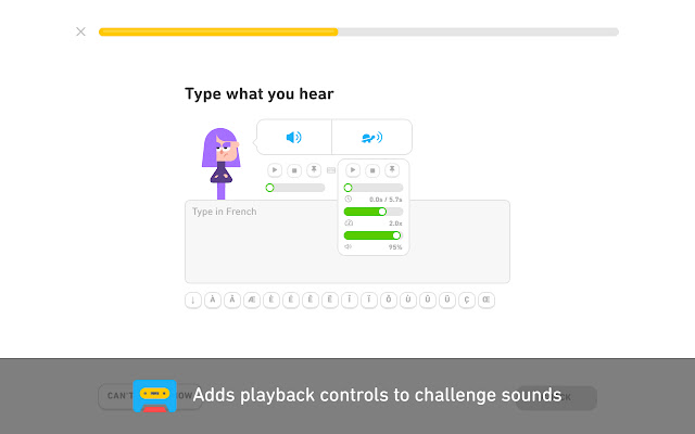 Duolingo TTS Controls chrome extension