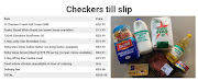 How much Biller's groceries cost at Checkers.