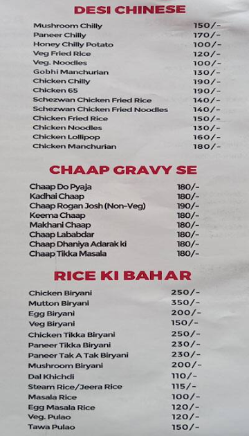 Foodie Pajji menu 