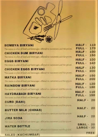 Paradise Biryani menu 1