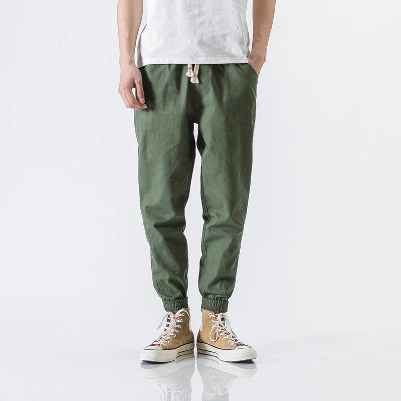 Calças casuais de algodão masculinas, perfeitas para o dia a dia, confortáveis e respiráveis, estilo casual e versátil para diversas ocasiões.