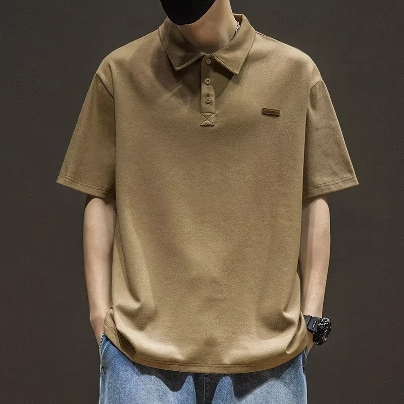 Camiseta Polo Casual Suelta y Moderna para Hombre Top de Diseño Trendy con Cuello Polo, Ideal para un Look Relajado y con Estilo.