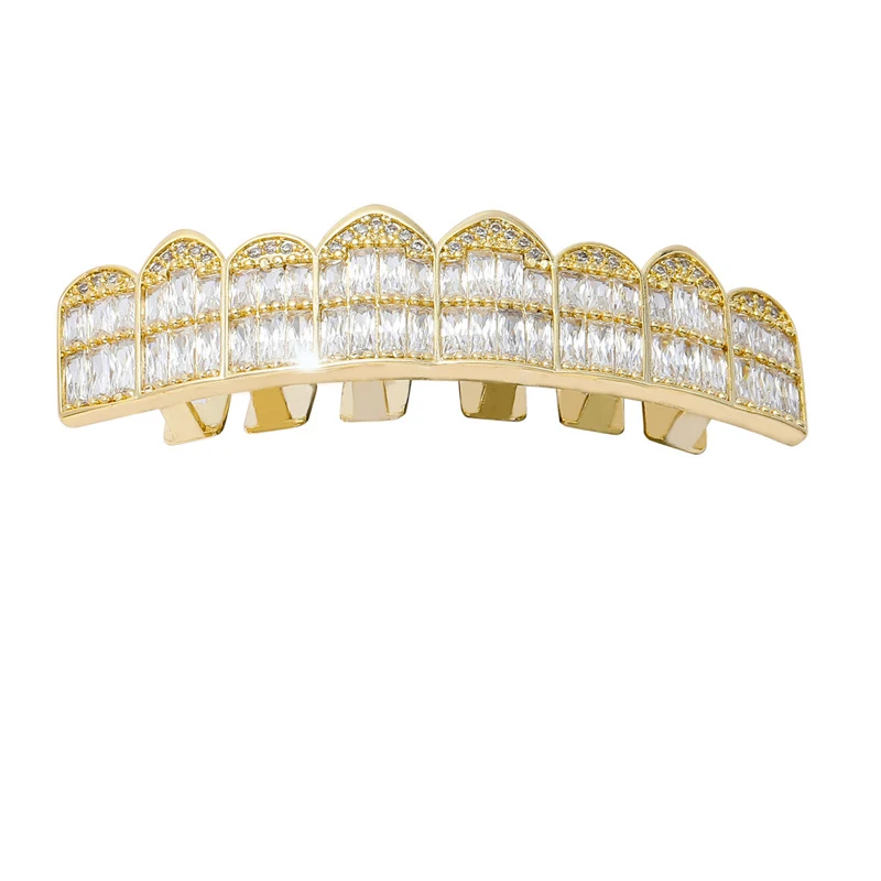 Grilles de broches hip-hop brillantes pour hommes et femmes