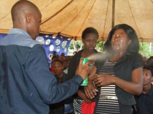 Lethebo Rabalago (not shown here) claims Doom insecticide can heal people with cancer and HIV. /BBC