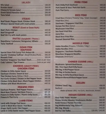 Mickey's menu 