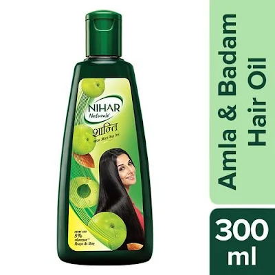 Nihar Shanti Amla & Badam Hair Oil - For Black, Silky & Stronger Hair - 300 ml