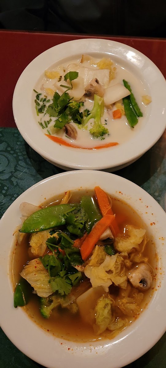 Lemongrass soup and coconut soup