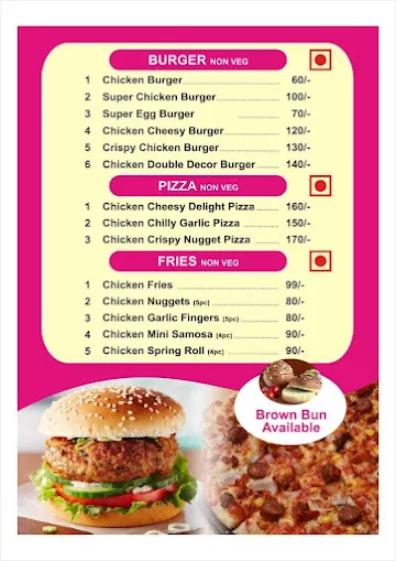 Mani's Burger Hub menu 