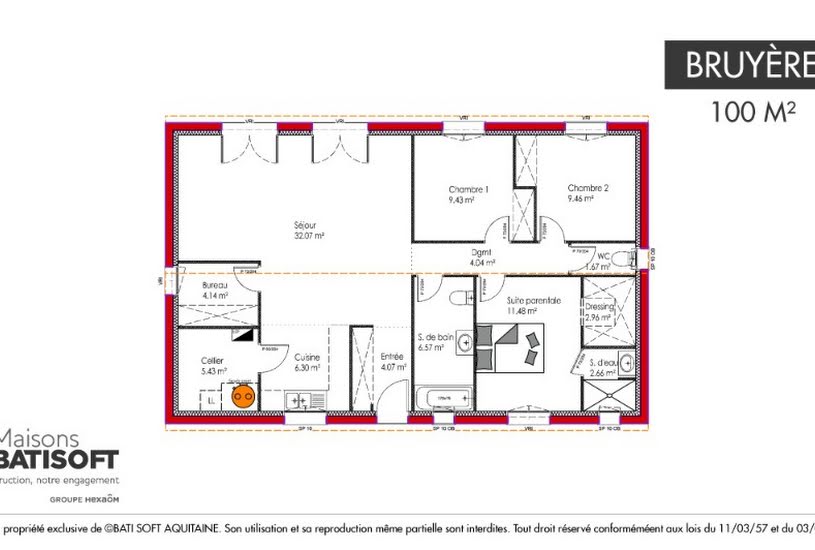  Vente Terrain + Maison - Terrain : 704m² - Maison : 100m² à Sadirac (33670) 