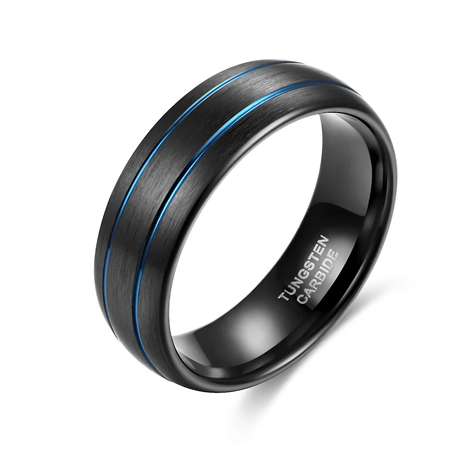 Classic Line Series Wide Surface 8mm Men's Tungsten Ring, a durable and stylish choice for everyday wear.