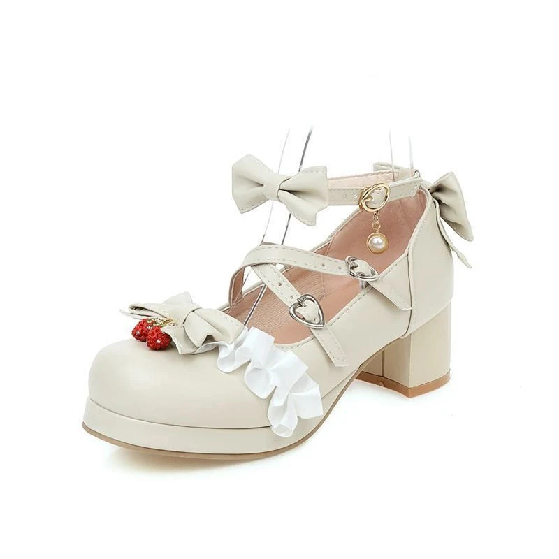 Title 2, Scarpe con tacco alto a fiocco, stile fatato, t...