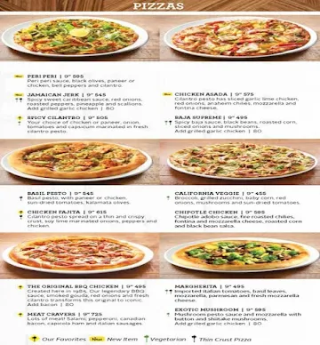 California Pizza Kitchen menu 