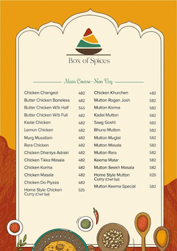 Box of Spices menu 