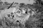 DEATH PIT: The remains of the pit toilet that swallowed eight kids after its floor caved in. Inset: One of the surviving pupils, Movement Mathebula Pic. Riot Hlatshwayo. 17/06/08. © Sowetan.