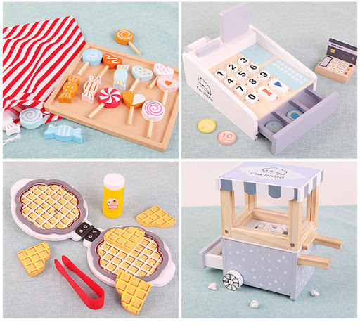 Title 1, Wooden Simulation Playhouse Kids Car Candy Set ...