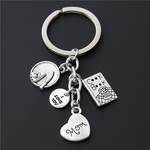 Title 1, Father Mother I Love You Dad Mom Keychain. A He...