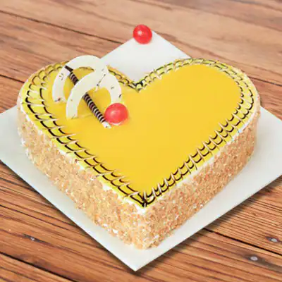 Mango Delight Cake Heart Shape Cake