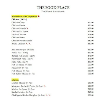 The Food Place menu 