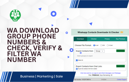 WA Download Group Phone Numbers & Check, Verify & Filter WA Number small promo image