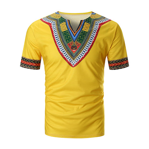 Title 5, Indian Ethnic Style Deep V-Neck T-Shirt