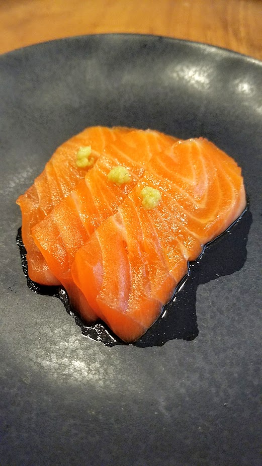 Nodoguro Twin Peaks themed dinner dish of Trout with cherry blossom soy sauce topped with a bit of fresh wasabi