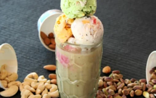 Special Badam Thick Shake With Ice Cream