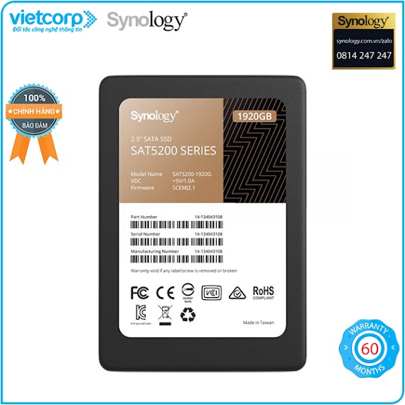 Ổ Cứng Ssd Chuyên Dụng Cho Nas Synology Sat5210 - 1920G - Hàng Chính Hãng