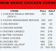 New Shahi Chicken Corner menu 1