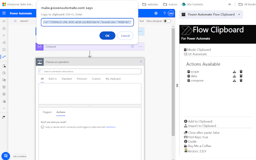 Power Automate Flow Clipboard