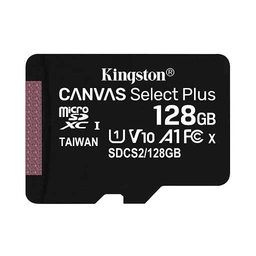 Thẻ nhớ Kingston 128GB microSDHC Canvas Select 100R CL10 UHS-I Single Pack SDCS2/128GBSP (Không Adapter)