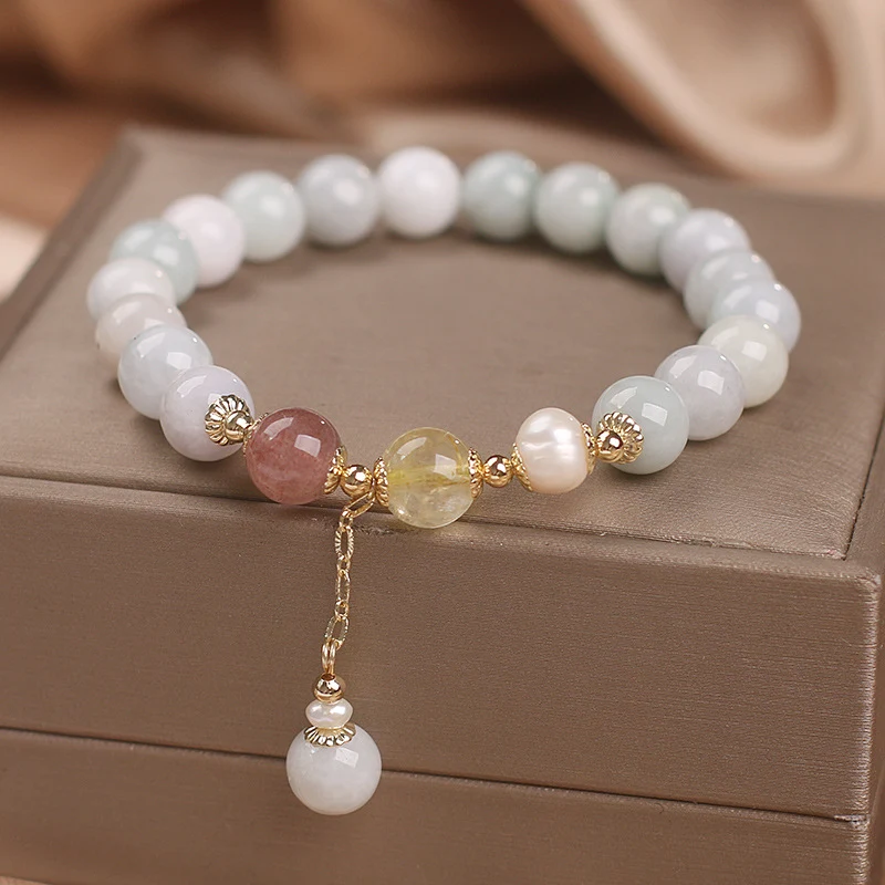 Title 5, Pulsera de cuentas de aguamarina para mujer Dis...
