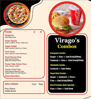 Virago's Cafe menu 