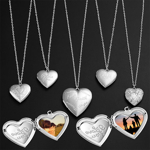 Title 7, Personalized Heart-Shaped Photo Frame Pendant N...