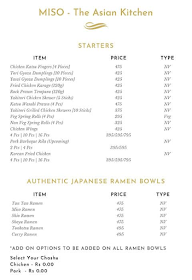 Miso - The Asian Kitchen menu 3