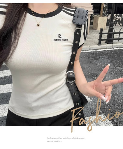 Title 2, Female Bm Hot Girl Waist Embroidered Crew Neck ...